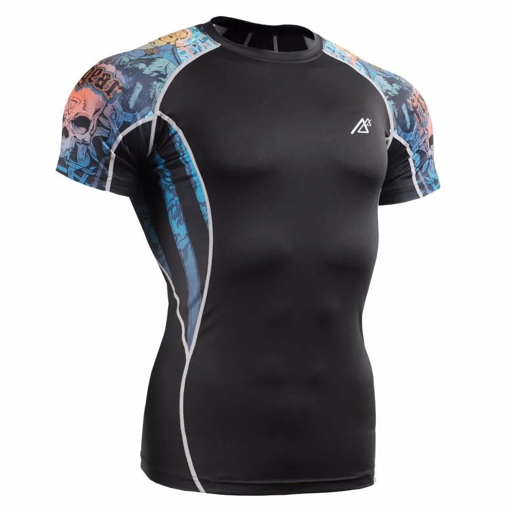 

{LAUGHING BUDDHA} Short Sleeve Technical Compression Shirt Workout Gym MMA Fitness Crossfit Yoga T-Shirts C2S-B74