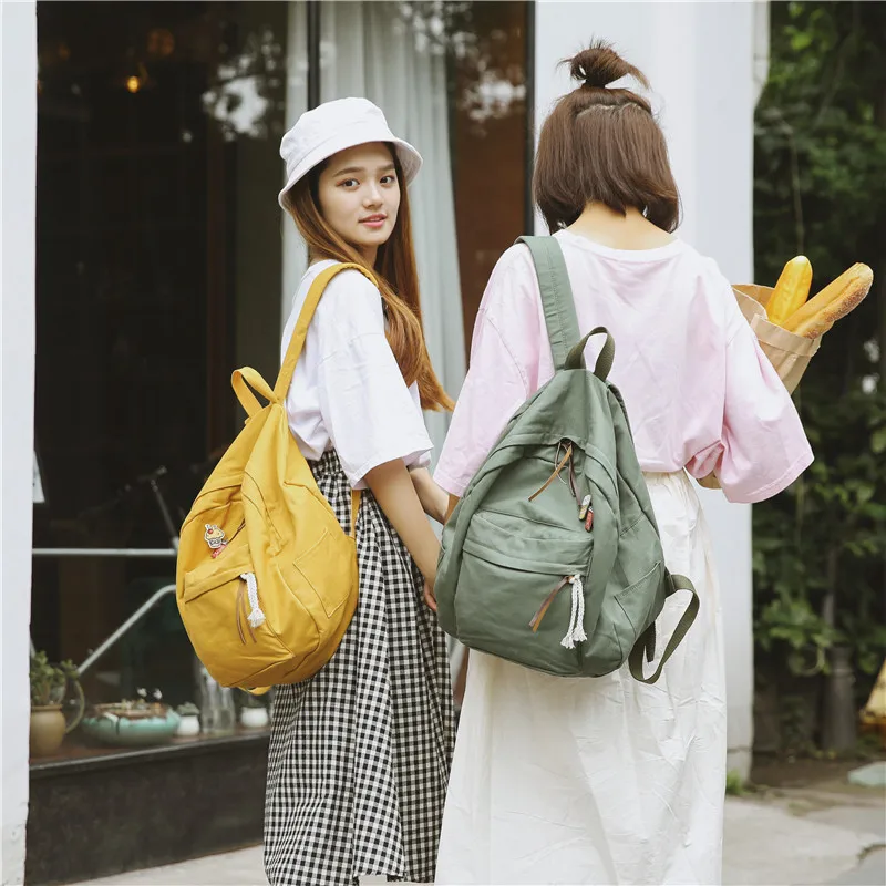 Menghuo Women Backpack for School Teenager Girls Vintage Stylish School Bag Ladies Cotton Fabric Backpack Female Bookbag Mochila (61)