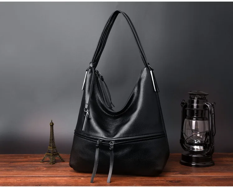 Rodful, мягкая кожаная сумка на плечо, женские сумки, дамская Сумка Хобо, женская черная сумка-тоут, сумка через плечо, сумка через плечо