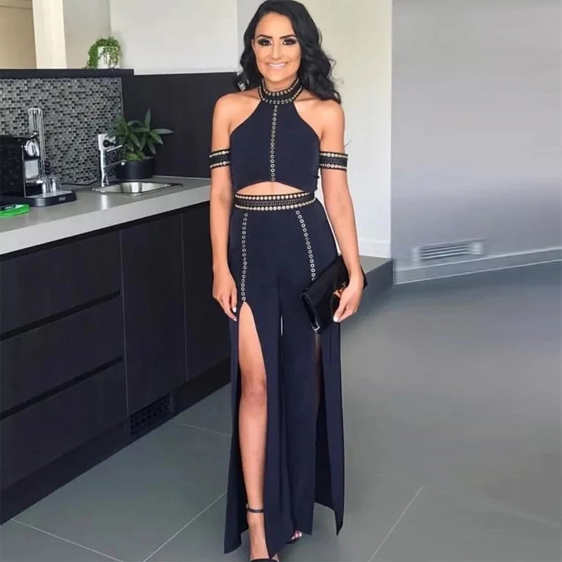 2 piece black jumpsuit