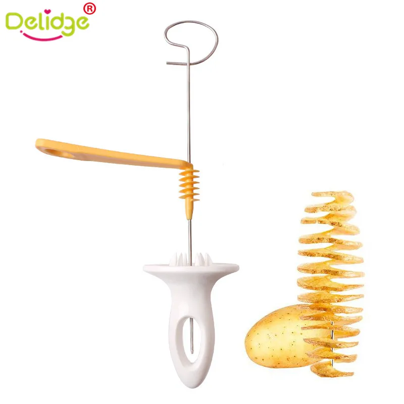 

Delidge 1 set Tornado Potato Spiral Cutter String Rotate Potato Chips Tower Slicer DIY Manual Twisted Potato Cutter