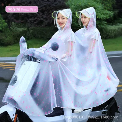 10.Single double rain poncho raincoat Transparent waterproof rain gear electric bicycle battery car motorcycle ladies poncho adult battery car rain poncho Fashionable