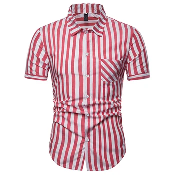 

2019 New Summer Plaid Shirt Casual Men Shirts Chemise Homme Fashion Streetwear Mens Shirts Short Sleeve Shirt Dropshipping