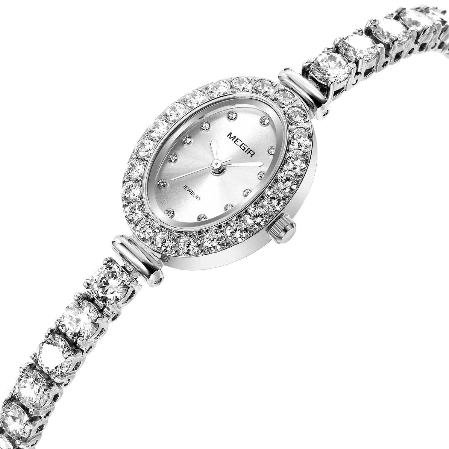 Moda Megir Marca Reloj Mujer Mulher Luxo Rosa Diamante Pulseira Relógios Senhoras Hora Montre Femme Luxe Damen Uhren Dropship