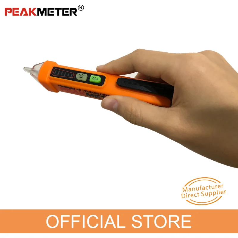 PEAKMETER PM8908C Бесконтактный детектор напряжения переменного тока тестер 12 V-1000 V Ручка стиль детектор напряжения