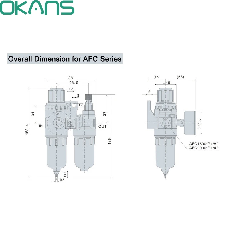 AFC-2000 воздуха Давление регулятор масло/водоотделитель фильтр-Аэрограф компрессор