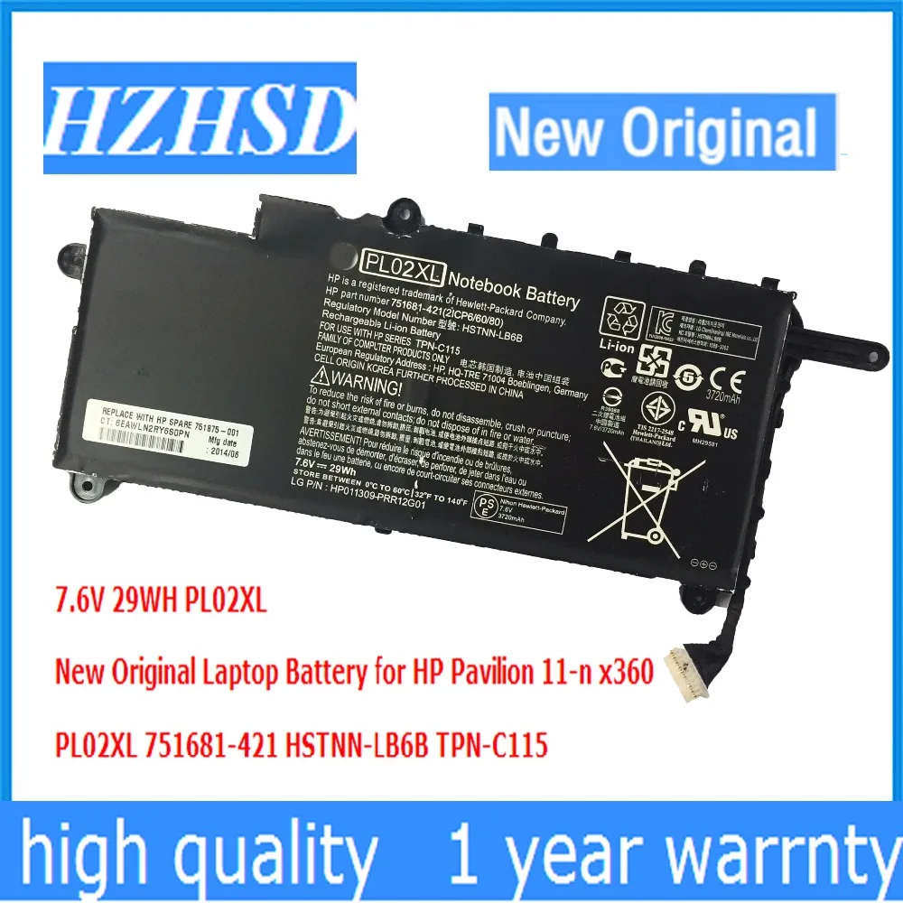 7,6 V 29WH PL02XL ноутбук Батарея для hp павильон 11-n x360 PL02XL 751681-421 HSTNN-LB6B TPN-C115