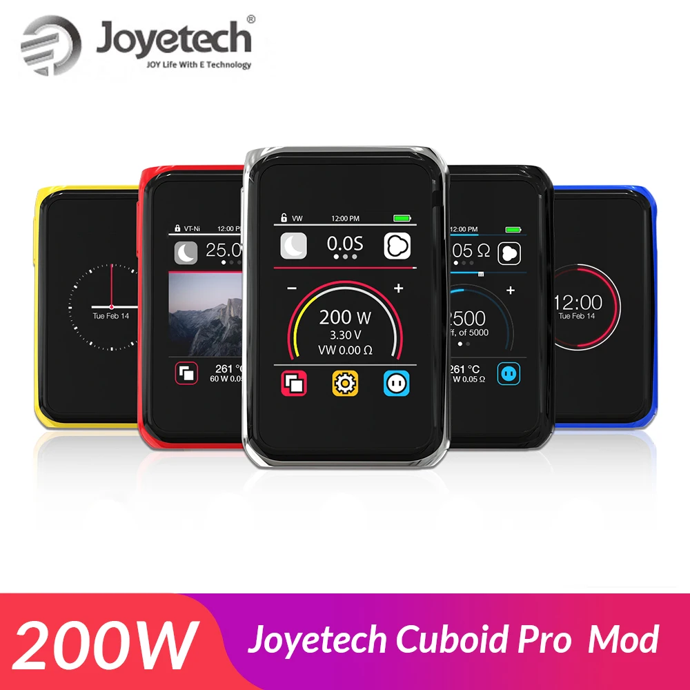 

Promotion Original Joyetech Cuboid Pro 200W Mod Box with 2.4 inch TFT TouchScreen VW/VT/TCR Mode Electronic Cigarettes Mod Box