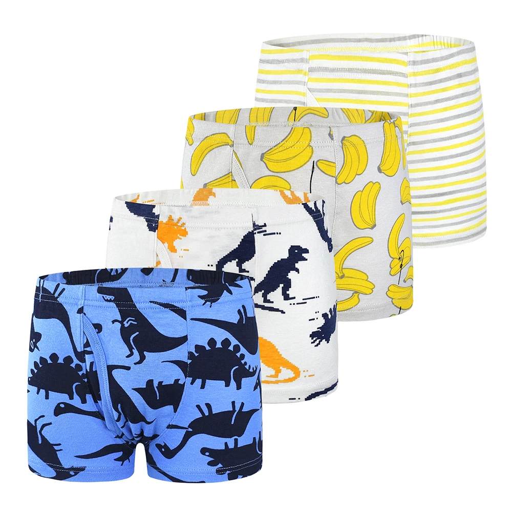 4Pcs/lot kids boys underwear baby children boxer briefs for boy Panties Soft Organic for 2-10years Teenager Underpants