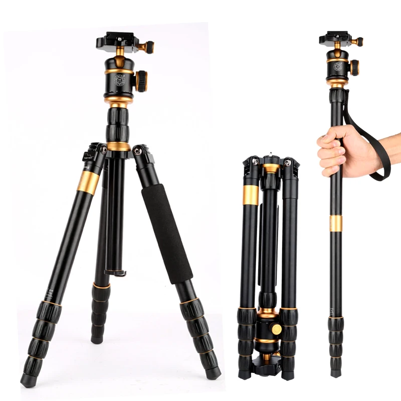 QZSD Q888 Pro Aluminum Alloy Monopod Tripod Portable Traveling Tripods Ball Head for Canon Nikon