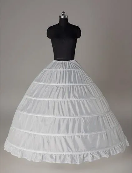 2015 Hot Sale Wedding Dress Petticoat 6 Hoop Ball Gown Slip Floor Length Hoop Skirt Petticoat Crinoline Underskirt Cheap 2016
