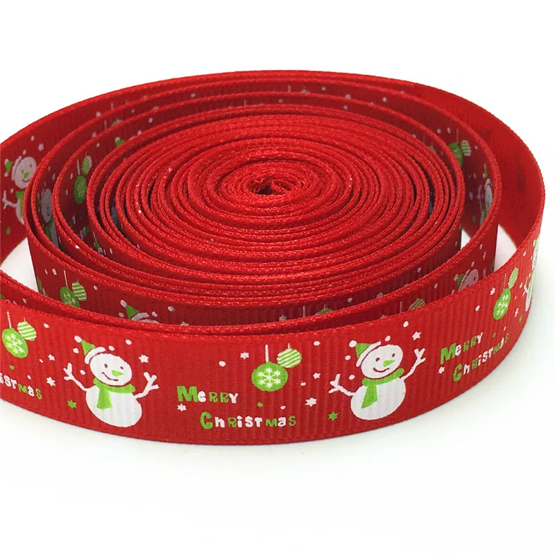 

christmas (10yards/lot) 5/8" (15mm) printed White snowman Grosgrain Ribbon christmas gift ribbons
