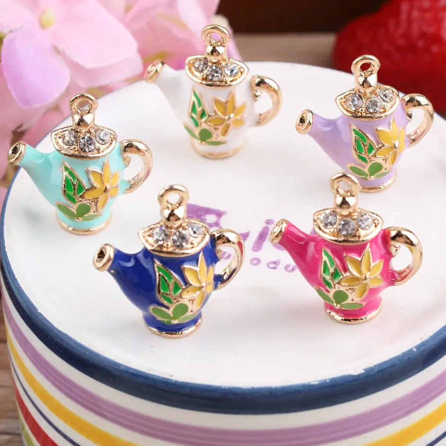 Buy 10pcs/Lot Vintage Style Enamel Teapot Oil Drop
