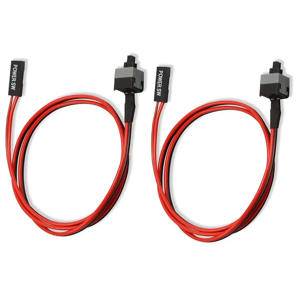 

2 pcs 2 Pin 45cm SW PC Power Cable Switch on/off Push Button ATX Computer Wire Cable Reset Adapter Cord SW Cable Connector