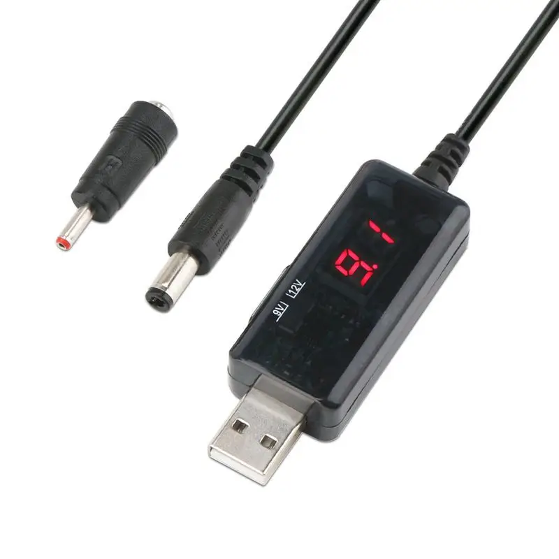 

USB Boost Cable 5V Step Up to 9V 12V Adjustable Voltage Converter 1A Step-up Volt Transformer DC Power Regulator with Switch a