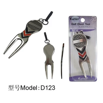 

Free Shipping 5pcs/lot Silver Golf Hat Clip Divot Tool repair tool with Marker golf equipment accessories