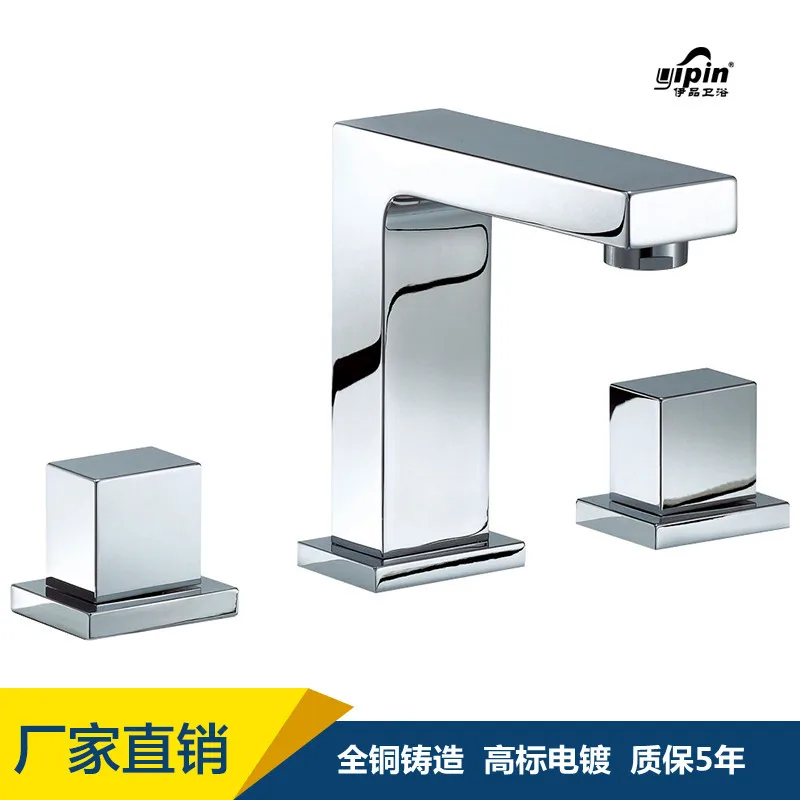 

Manufacturers selling all copper split type double the basin hot and cold water tap Basin three-piece basin faucet