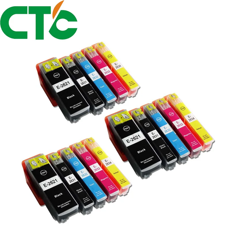 

15 PCS T2621 26XL Ink Cartridge Compatible for INK Expression Premium XP-600 XP-605 XP-700 XP-800 XP-610 XP-615 XP-710 XP-810
