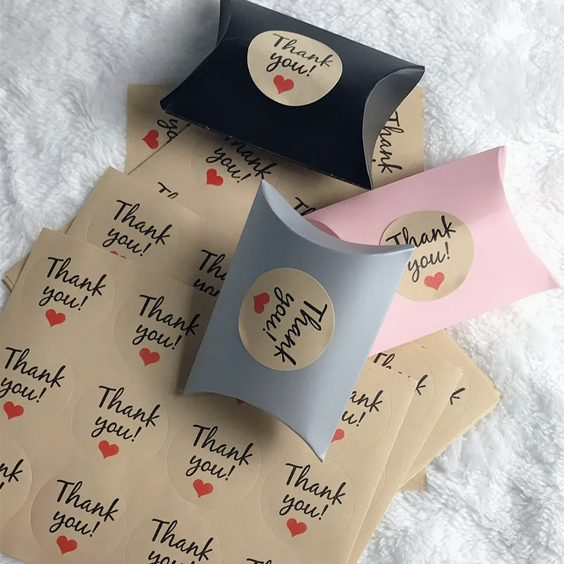 108 шт крафт бумажные подарочные пакеты спасибо драги конфетная бумага наклейка для сумок вечеринка в честь Дня свадьбы DIY для обертывания шоколада