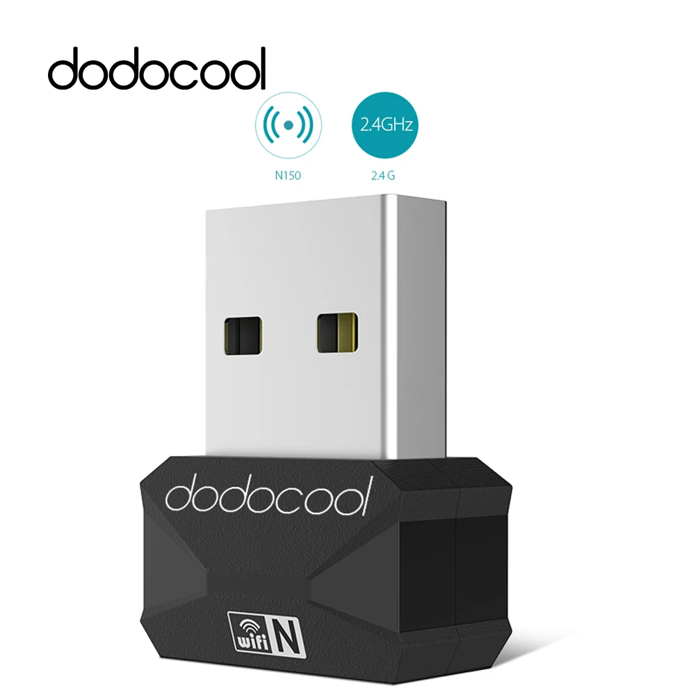 

dodocool Wifi Antenna Wireless 150Mbps Adapter Network Card N150 Mini USB 2.0 Portable Adaptador 2.4GHz Wi-Fi Dongle 802.11n/b/g