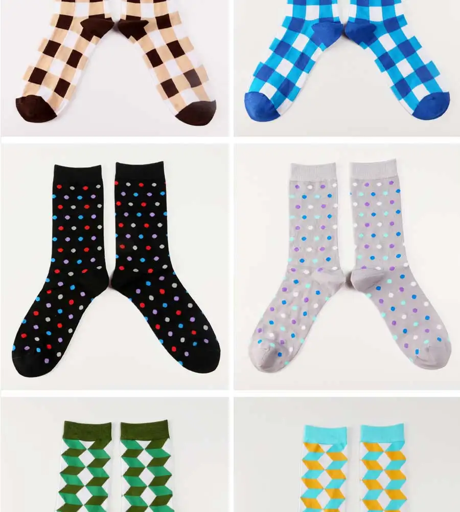 4 пары = 1 партия, мужские носки Dazi из бамбукового волокна, фирменные качественные носки Happy Sock, уникальные детские носки в полоску в клетку