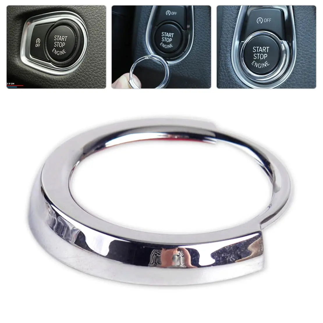 

CITALL Chrome Engine Start Stop Button Switch Decorative Frame Cover Trim for BMW 1 3 Series F30 F20 316i 320i 116i Car Styling