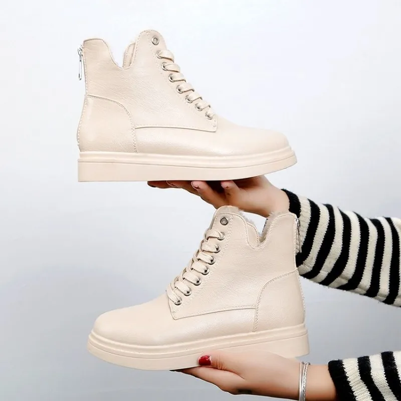 

TXCNMB 2019 Ankle Boots women shoes Autumn Winter plush Warm Snow Boots Flats Platforms Motorcycle Boots Ladies Casual Shoes