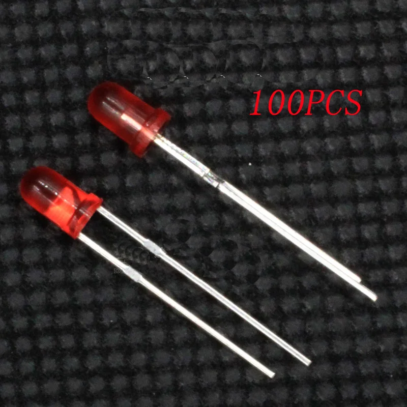 100PCS 3mm Red Light Illuminate Diode LED 1.8-2.2V 5mA-18mA Flashing Lamp Spare Parts for RC Car/Boat/Aircraft Model | Игрушки и хобби