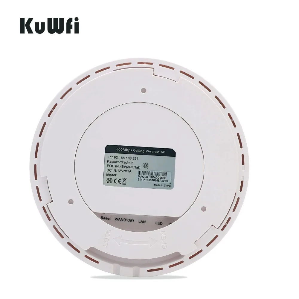KuWfi 600 Мбит/с Беспроводная точка доступа потолочная маршрутизатор Wi Fi 48 в POE
