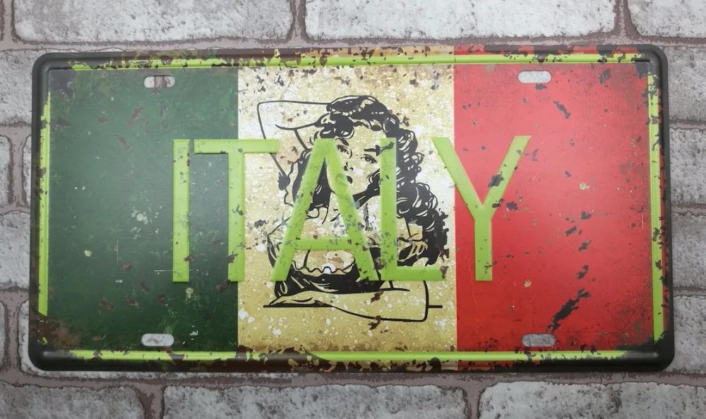 

1 pc Italy Flag Torino plaques Tin Plate Sign plate wall man cave Decoration Metal Art Dropshipping Poster metal
