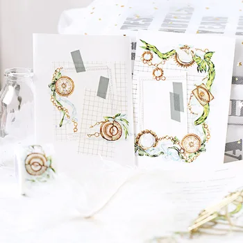 

Special ink 35mm wide Magic Retro braces gear decoration washi tape DIY planner scrapbooking diary masking tape