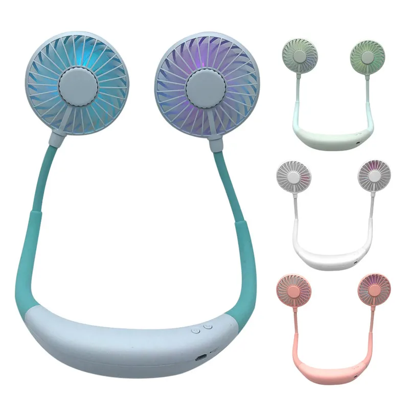 

New Portable Lazy Folding Magic Magic Handheld Desktop Light Silent Small Fan Outdoor Sports Neck Hanging Fan Link VIP