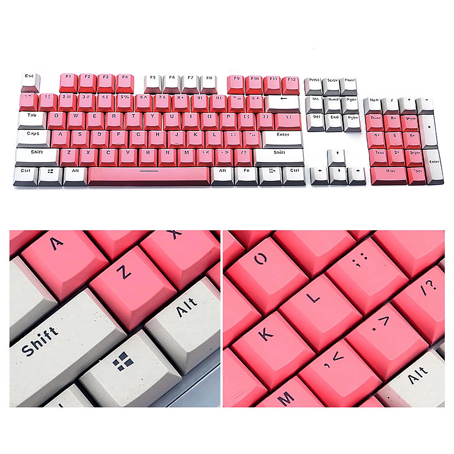 Besegad двойной цветной 104-Key PBT Pervious Light Keyset ключ Кепка для ключей для механической игровой ПК Компьютерная клавиатура