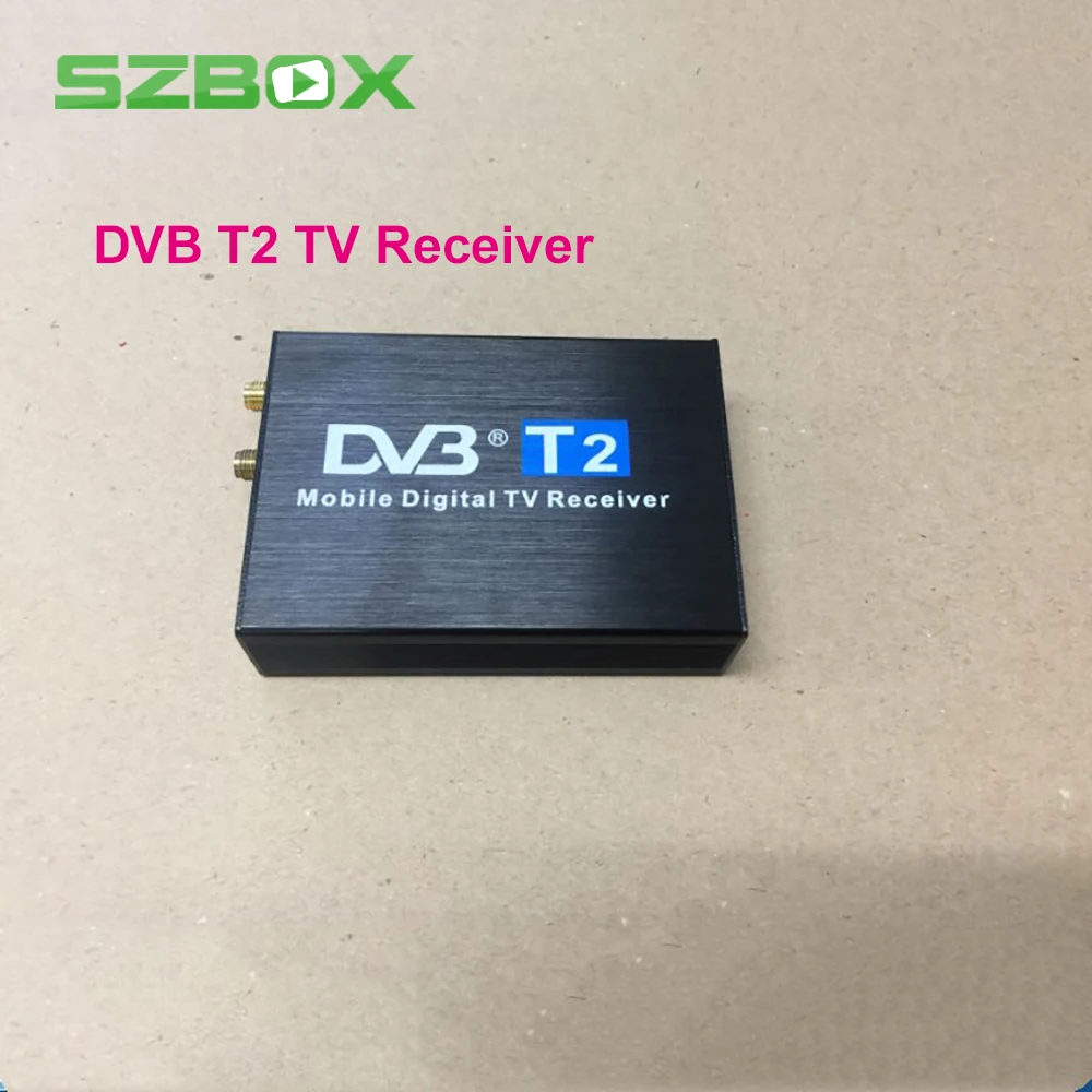 SZBOX High Speed 110km/h Golden DVB T2 Car DVB-T Double Antenna DVB-T2 Car DVB T H.264 MPEG4 External USB Digital Car TV Tuner