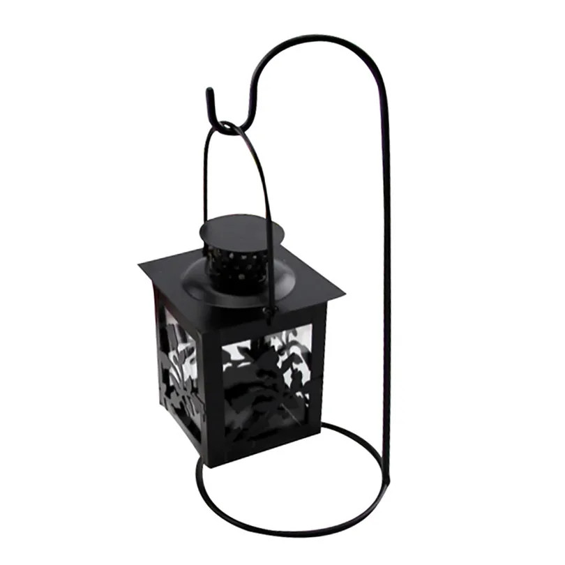 Candlestick Hollow Holder Tealight Candlestick Hanging Lantern Vintage Retro Lantern Wrought weddings Home decor #3f28 (6)