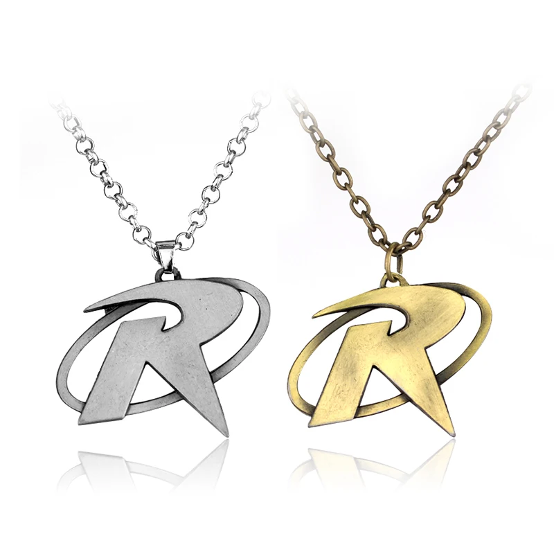 

Classic Movie peripheral products accessories jewelry Batman Robin necklace R logo pendant necklace