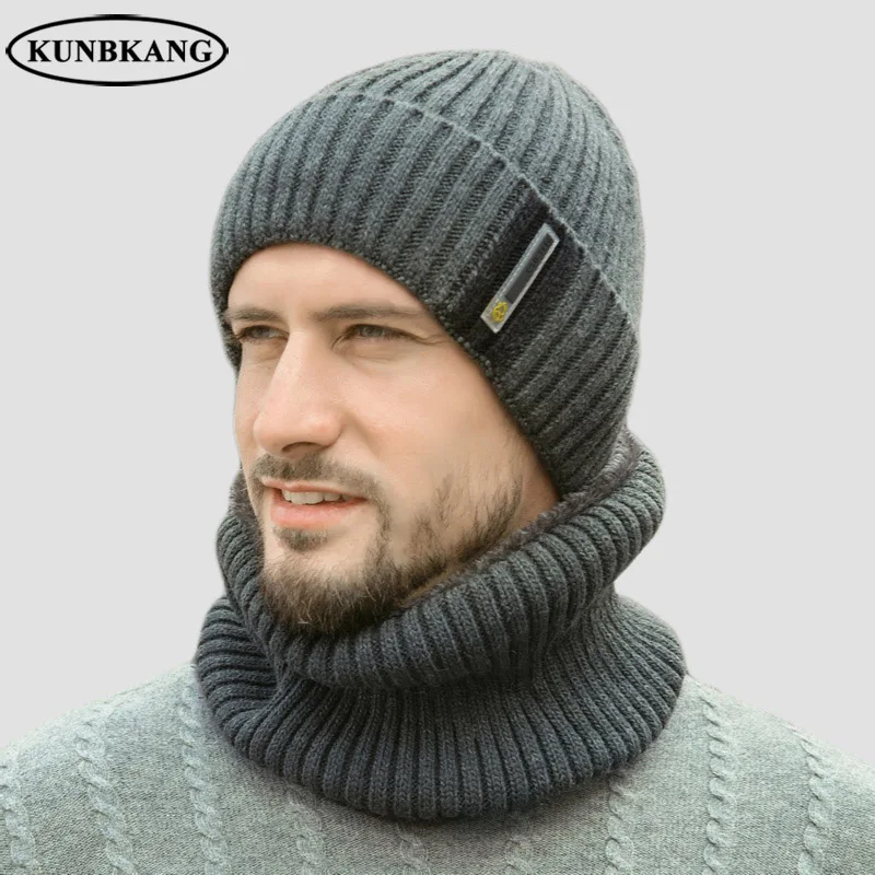 

New Winter Beanie Men Knitted Hat Scarf Cap Balaclava Mask Bonnet Homme Warm Thick Winter Hats For Men Ski Skullies Beanies Hat