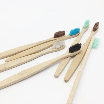 

10 Pieces Bamboo Toothbrush Adults Wood Toothbrush Bamboo Soft Bristles Natural Eco Capitellum Bamboo Fibre Wooden Handle J11