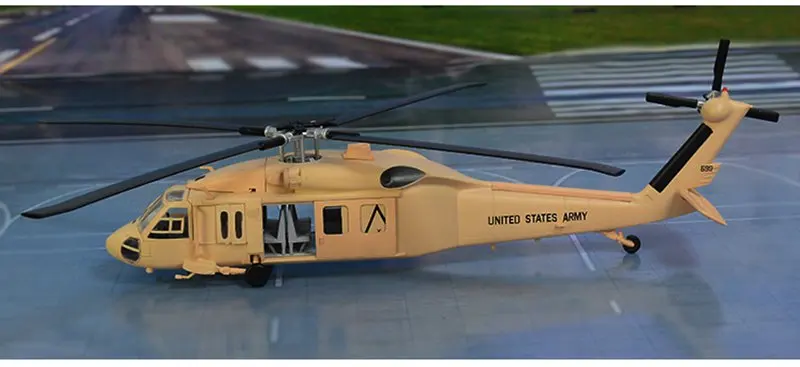 1: 72 UH-60 черный ястреб UH-60A вертолет предварительно построенный хобби Коллекционная готовая пластиковая модель самолета - Цвет: 37015 yellow