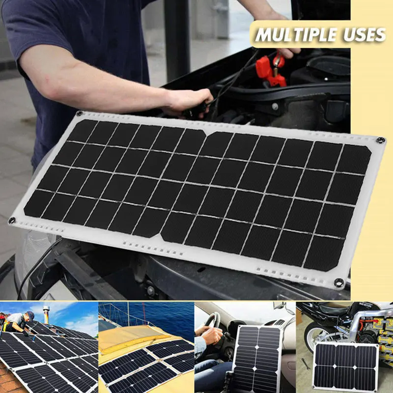 

2V 10W Solar Panel PolyCrystalline Cells DIY Solar Module Epoxy Resin With Block Diode 2 Alligator Clips 4m Cable