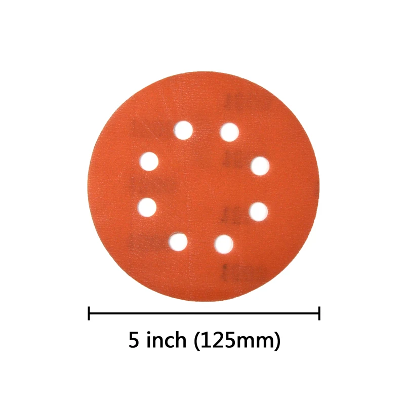 POLIWELL 5PCS 5 Inch 8-Holes FV Soft Superfine Sanding Discs 125mm 600~5000 Grit Wet and Dry Waterproof Sandpaper Abrasive Paper