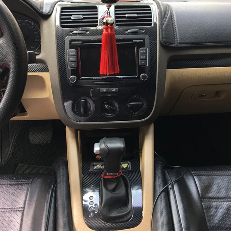 Для Volkswagen VW Golf 5 GTI MK5 внутренняя Центральная панель управления дверная ручка наклейки из углеродного волокна наклейки аксессуары для стайлинга автомобилей