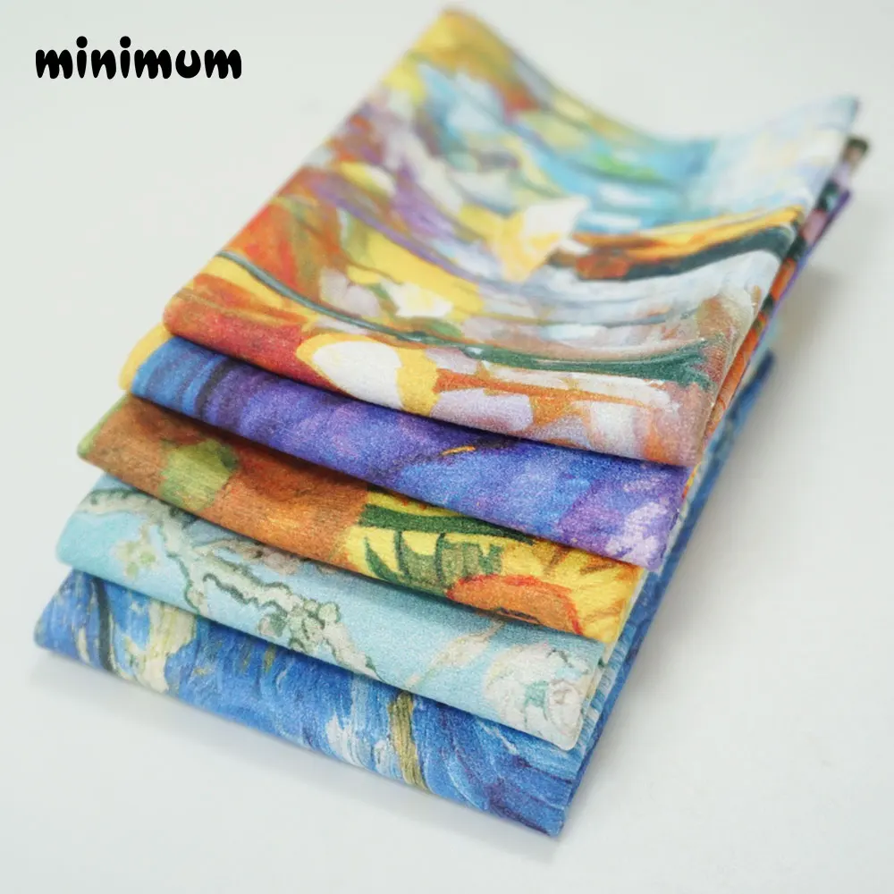 15pcs Retro oil painting Glasses Cloth Microfiber Clean Lens Dust Wiper Camera Screen Cleaner Soft Suede Deer skin flannelette (14)