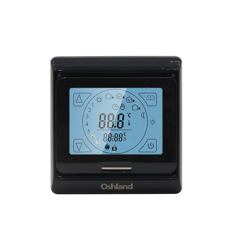 

Free Shipping Black Color Digital Floor Heating Thermostats 16A Programmable Room Touch Screen Temperature Controller