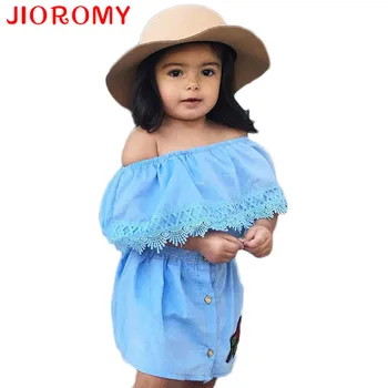 

2019 Kids Blue Embroidery Flower Dress Cute Baby Girls Ruffles 3D Flower Summer Party Dress Newborn Casual Sundress Clothes k1