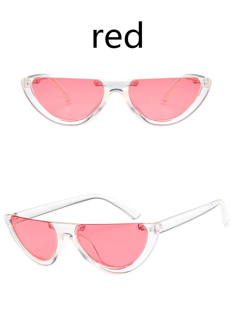 ASUOP2018 new retro cat eye ladies sunglasses men classic sunglasses half-round triangle fashion glasses color popular UV400 gog (3)