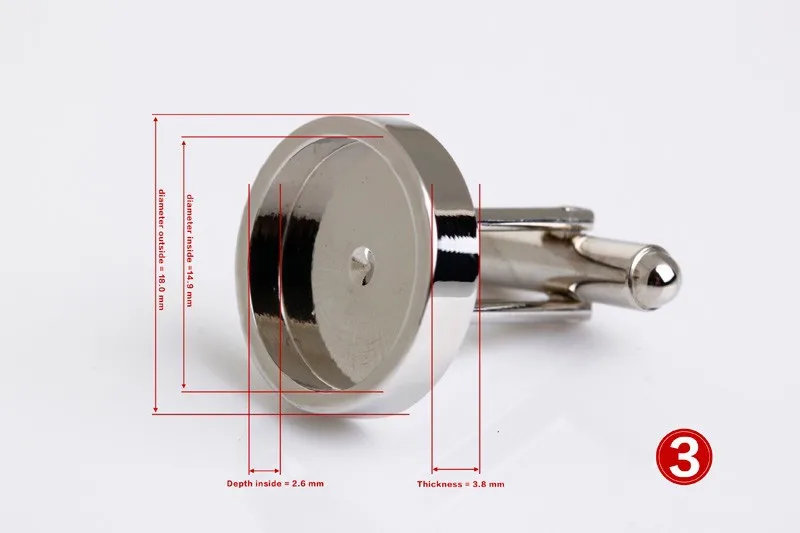Посеребренные запонки из настоящей нержавеющей стали для британских круглых заготовок запонки высокого качества 16 мм 18 мм