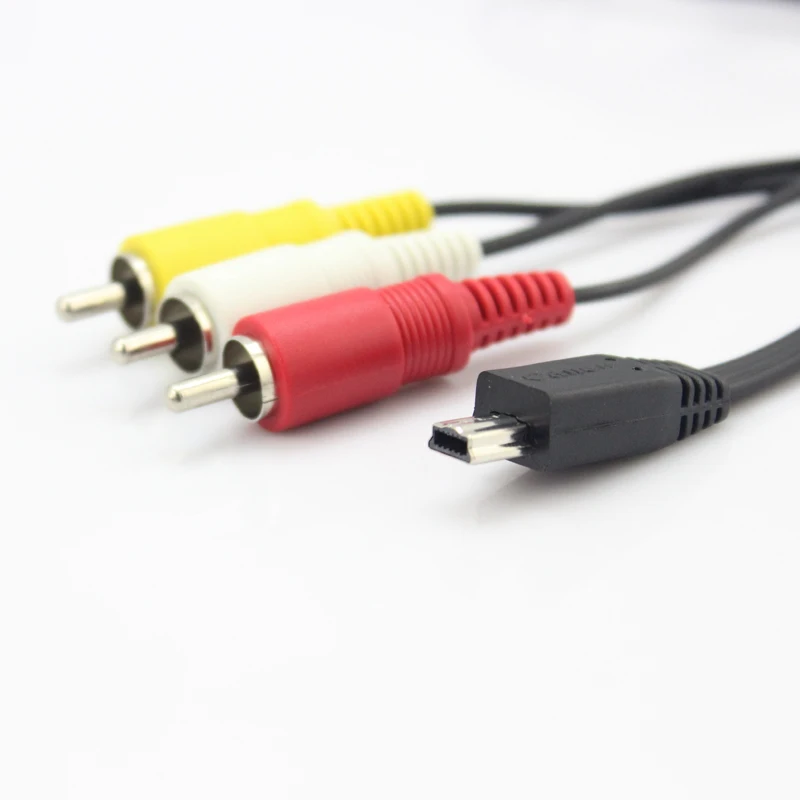 Camera Video Audio AV Cable Mini USB to 3 RCA for Canon 60D 70D 7D 700D