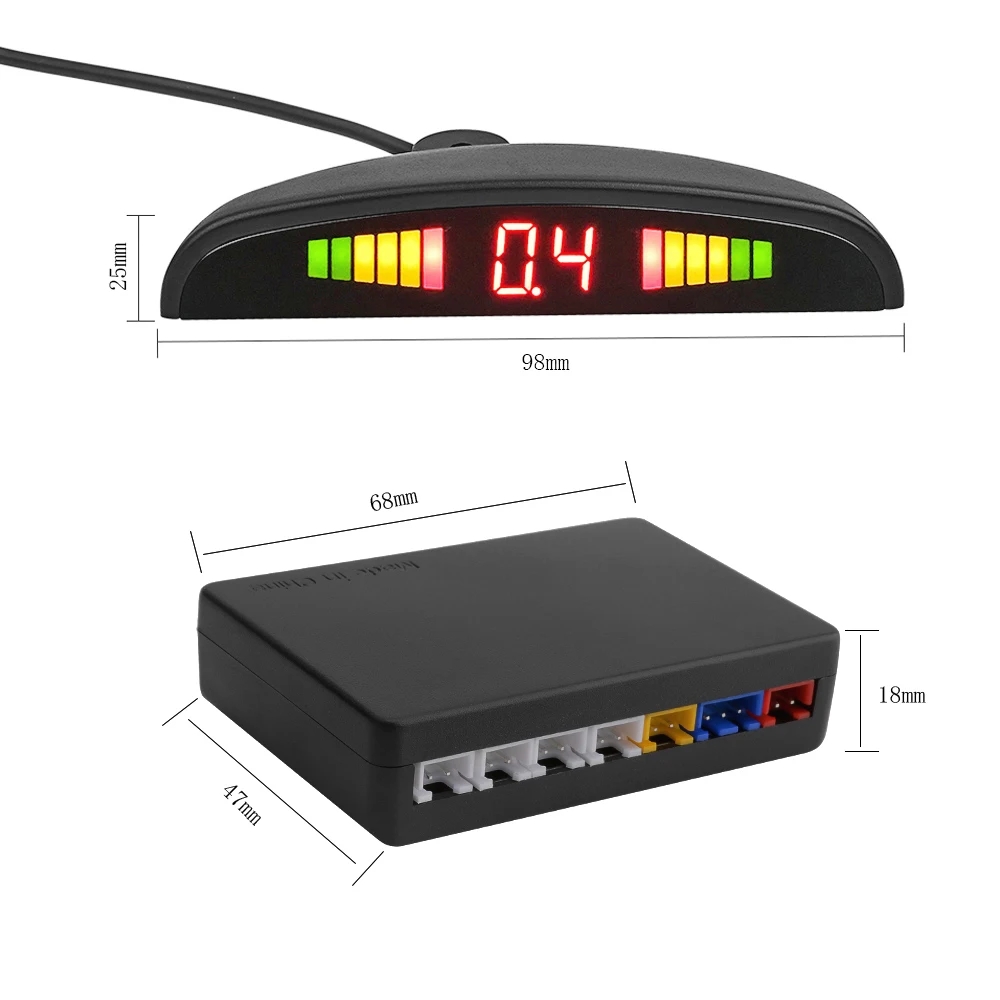 AOSHIKE, новинка, Автомобильный парктроник, светодиодный датчик парковки с 4 датчиками s, обратный резервный автомобильный парковочный радар, автомобильный монитор, детектор