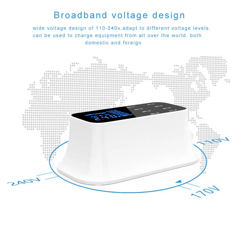 Быстрая умная станция для зарядки с USB для телефона светодиодный дисплей универсальный настольный мульти Быстрый 8 Порт автомобильная USB зарядка Австралия ЕС ВБ US Plug